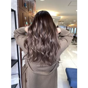 バレイヤージュショコラベージュグレージュヘアロング2259