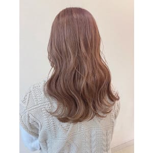 立体感カラー/ピンク/大人可愛い/セミロング/髪質改善