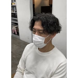 スパイラルセンターパート/メンズパーマ/￥10780