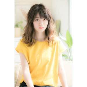 切りっぱなし×ニュアンスミディ