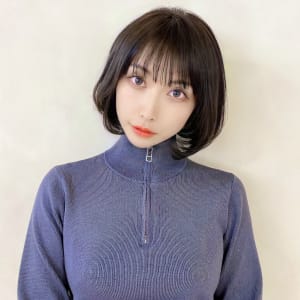 【金沢】面長カバー/ぱっつん/ワイドバング/小顔/丸みボブ