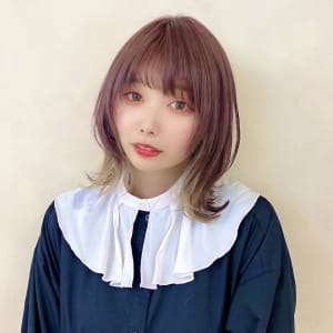 【金沢】ベース顔カバー/ピンク/インナーカラー/くびれミディ