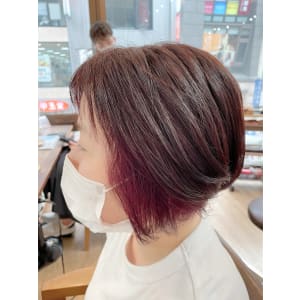 ミニボブ×インナー（ボルドー） - gift hair salon【ギフト】掲載中