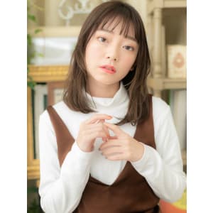 シースルーバング小顔前下がりウルフレイヤー シースルー前髪