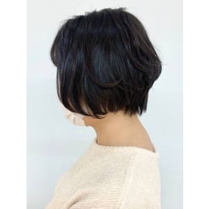 デジパ/グラデーション/ショートボブ/ワンカール/40代50