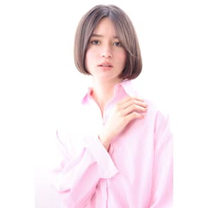 ラベンダーグレージュ ワンレン ミニボブ 20代30代40代