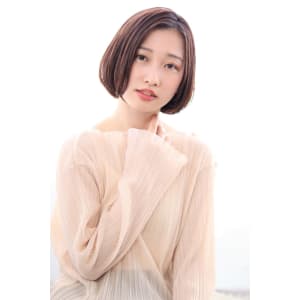 内巻きワンカールボブ 前髪なし20代30代40代50代