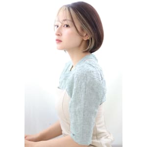 20代30代40代大人可愛いシースルー前髪インナーカラーボブ