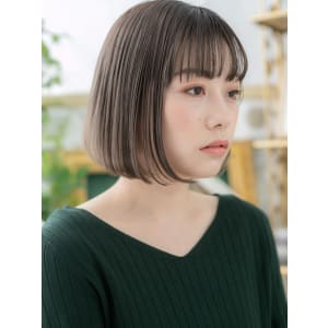 黒髪インナーカラー前下がり切りっぱなしボブ　アースカラー - COVER HAIR & SPA bliss【カバーヘア アンド スパ ブリス】浦和/浦和西口店【カバー ヘア アンド スパ ブリス ウラワ ウラワニシグチテン】掲載中