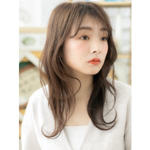 シースルーバング外国人風ゆるふわプリカール　プラチナベージュ