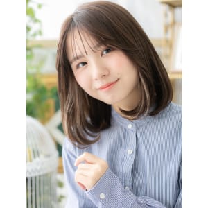 大人かわいいインナーカラーシースルーバング　ヴェールカラー