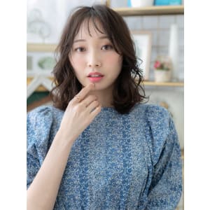 オーガニックカラー小顔外国人風プリカール　大人フェミニン