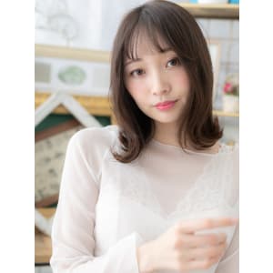 大人かわいいシースルーバングバレイヤージュ　ベールカラー
