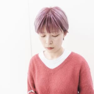 《e's中目黒美容室》ピンク×ハンサムショート【Genta】