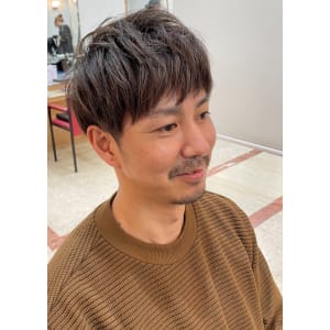 ブラウンカラーツーブロック