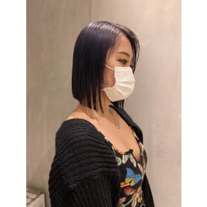 【YOKE】切りっぱなしボブ前下がりボブブリーチカラー