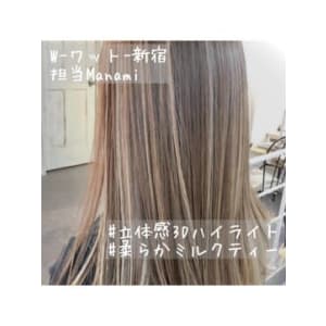 【W-ワット-原宿店 】立体感3Dハイライト★