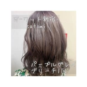 【W-ワット-原宿店 】透け感抜群♪パープルグレイ♪