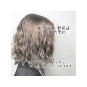 【W-ワット- 原宿店】シルバーグレージュ☆愛されミディ