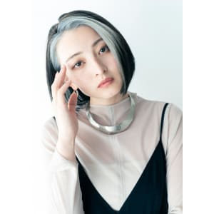 大人可愛い黒髪前下がりショートボブ☆フェイスフレーミング◎
