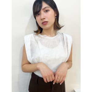 【山田】インナーカラー外ハネボブ流しバングy314