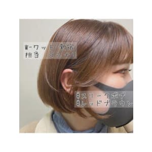 W-ワット-原宿店＊パッツンとボブ×レッドブラウン