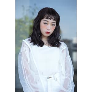 波ウェーブと前髪ぱっつんでお洒落に♪