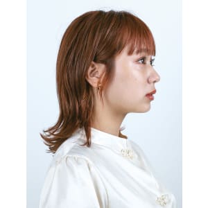 三軒茶屋_ボブ_切りっぱなしボブ_オレンジベージュ_ブリーチ - HAIR & MAKE EARTH 三軒茶屋店【ヘアメイクアース サンゲンヂャヤテン】掲載中