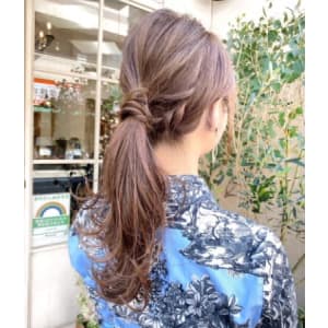 ポニーテール簡単ヘアアレンジ20代～50代梅ヶ丘豪徳寺美容室