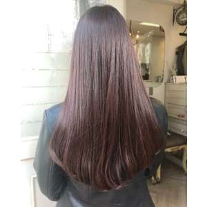 髪質改善ピンク艶カラーストレートロングヘア梅ヶ丘美容室