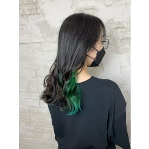 インナーカラーグリーン10代20代11000円