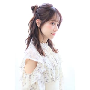 ゆるふわハーフお団子【お呼ばれ　結婚式　パーティ】