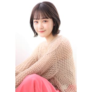 20代30代40代 小顔おくれ毛 切りっぱなし外ハネボブ