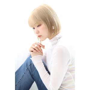 20代 30代 40代  ミニボブ デザインカラー  うる艶