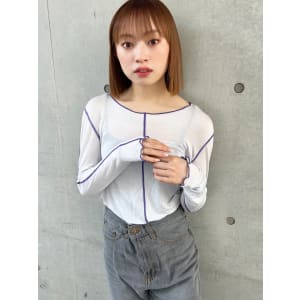 【山田】ミルクティーベージュ切りっぱなしストレートボブ316