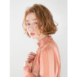 三軒茶屋 ハイトーン ブリーチ オレンジベージュ ボブ 小顔 - HAIR & MAKE EARTH 三軒茶屋店【ヘアメイクアース サンゲンヂャヤテン】掲載中