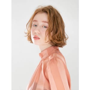 三軒茶屋 ボブ オレンジベージュ ハイトーン ブリーチ 小顔 - HAIR & MAKE EARTH 三軒茶屋店【ヘアメイクアース サンゲンヂャヤテン】掲載中