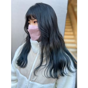 三軒茶屋_ロング_ブリーチ_グレー_グラデーションカラー