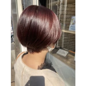 三軒茶屋_レディース_カシスレッド_ブリーチなし_ショート