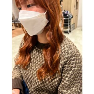 三軒茶屋_レディース_オレンジベージュ_ロング_コテ巻き_ - HAIR & MAKE EARTH 三軒茶屋店【ヘアメイクアース サンゲンヂャヤテン】掲載中