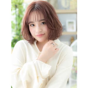 ミルクティーピンク韓国風ゆる巻き大人ボブ シースルーバング - COVER HAIR bliss 大宮西口店【カバー ヘア ブリス】【カバー ヘア ブリス オオミヤニシグチテン】掲載中