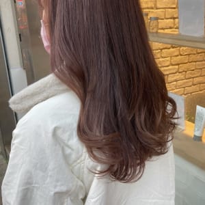 三軒茶屋_レディース_ピンクブラウン_ダブルカラー_ロング