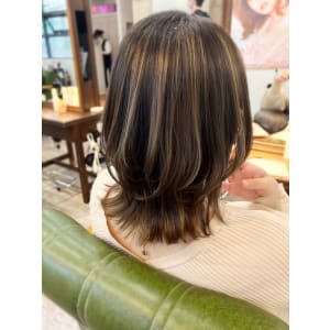 【山田】3Dカラーハイライトくびれウルフ20代30代40代