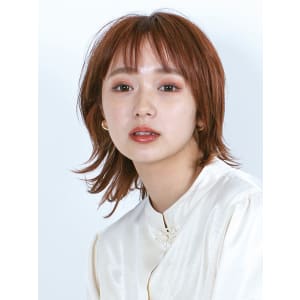三軒茶屋_レディース_ボブ_オレンジベージュ_ブリーチ_小顔 - HAIR & MAKE EARTH 三軒茶屋店【ヘアメイクアース サンゲンヂャヤテン】掲載中
