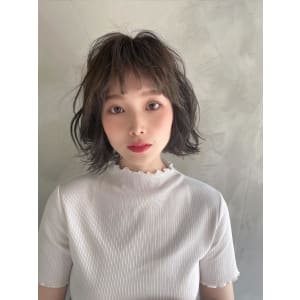 ラフウェーブ☆ボブ☆イルミナカラーグレージュ