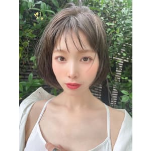 シースルーボブ☆ワイドバング☆イルミナカラーグレージュ