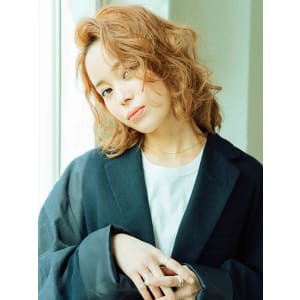 ハイトーンワンレングスミディボブ