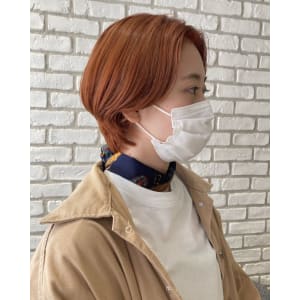 三軒茶屋_オレンジベージュ_ハイトーン_ブリーチ_ショート - HAIR & MAKE EARTH 三軒茶屋店【ヘアメイクアース サンゲンヂャヤテン】掲載中