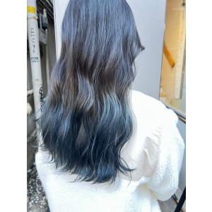 三軒茶屋_レディース_ロング_コテ巻き_グラデーション_小顔