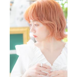くせ毛風フェザーバング小顔オレンジベージュ ロブヘア - COVER HAIR bliss志木南口駅前店【カバーヘア ブリス シキエキミナミグチエキマエテン】掲載中